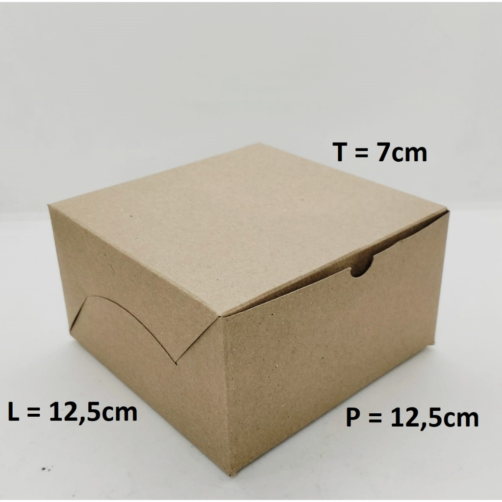 

Snack Box Kraft Laminasi 12,5x12,5x7 cm 25 pcs kotak gorengan kraft laminasi