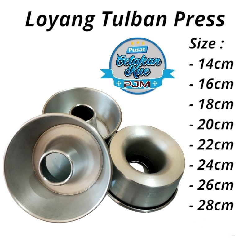 6pcs Loyang TULBAN Press / Loyang Bolu Anti Lengket / Loyang Bolu Tanpa Sambungan Diameter 14cm 16cm