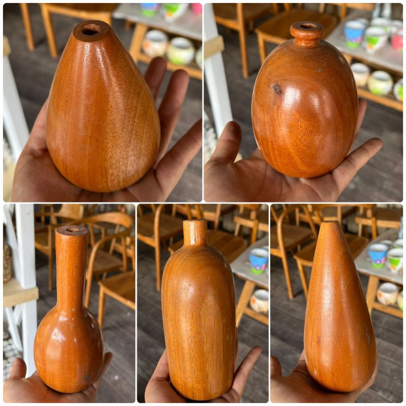 Vas Bunga Kayu Aesthetic/Vas Bunga Mini/Vas Bunga Kayu Minimalis Hiasan Rumah