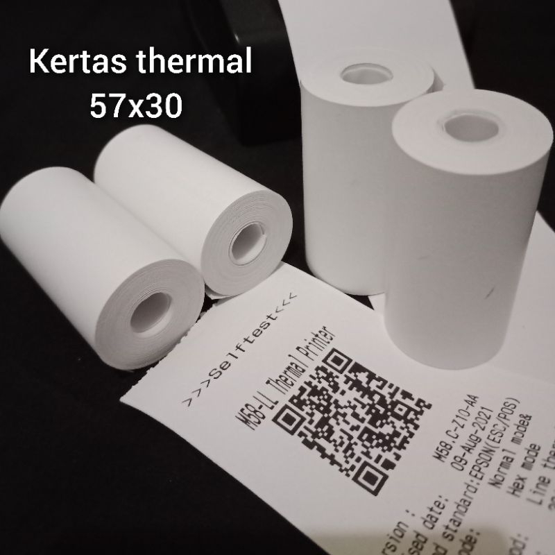 

kertas thermal 57x30 kertas thermal EDC printer mini bluetooth