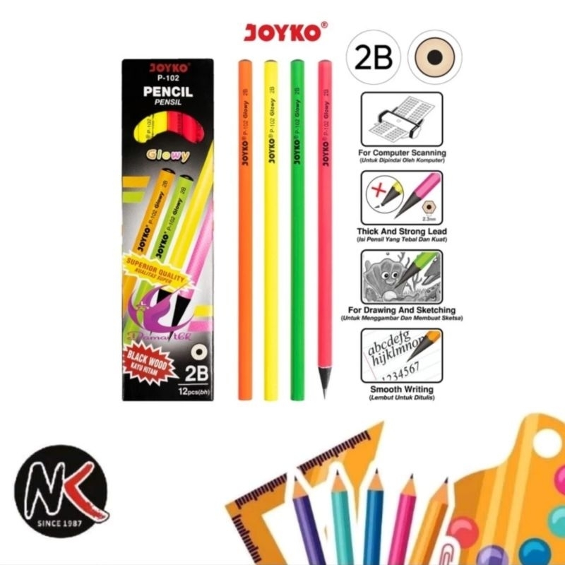 

Pencil/Pensil JOYKO 2B P-102 (Glowy)