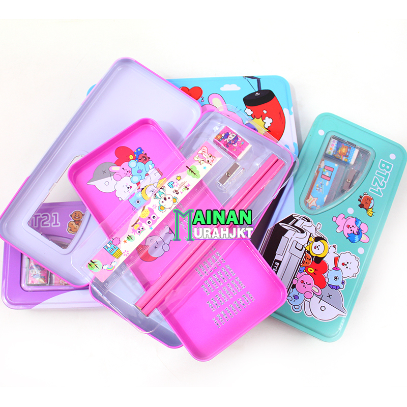 

FIGUREANS ATK KOTAK PENSIL KALENG ISI KUMPLIT PENSIL PENGGARIS ANAK BERMOTIF LUCU AD118 STUDY SET PENCIL CASE