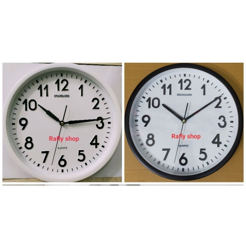 jam dinding polos list tebal putih&hitam