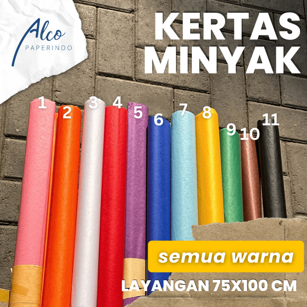 

(GROSIR) Kertas Minyak Wajik Pilus Banyak Warna 75 x 100 cm