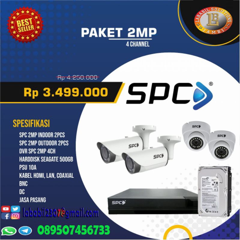 PAKET 4 KAMERA CCTV SPC