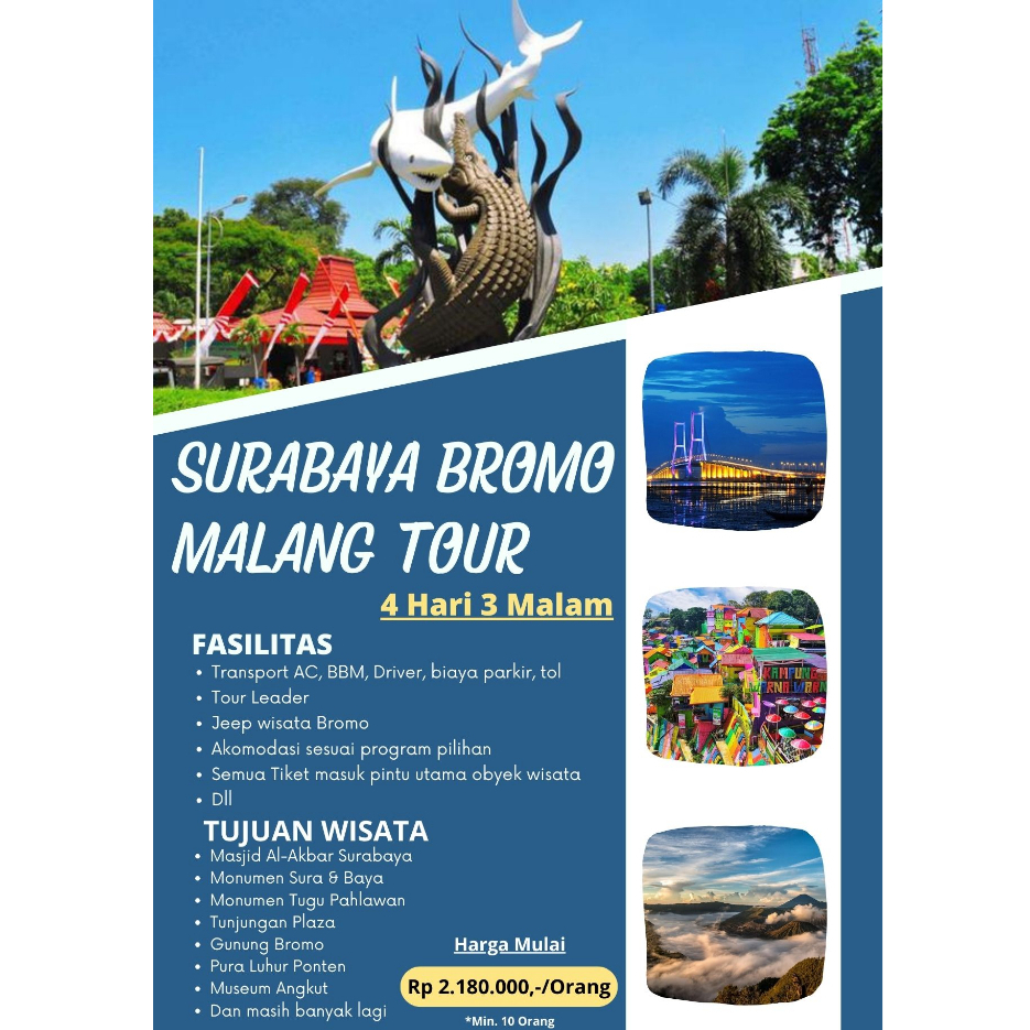 Paket Wisata Surabaya Bromo Malang 4 Hari 3 Malam
