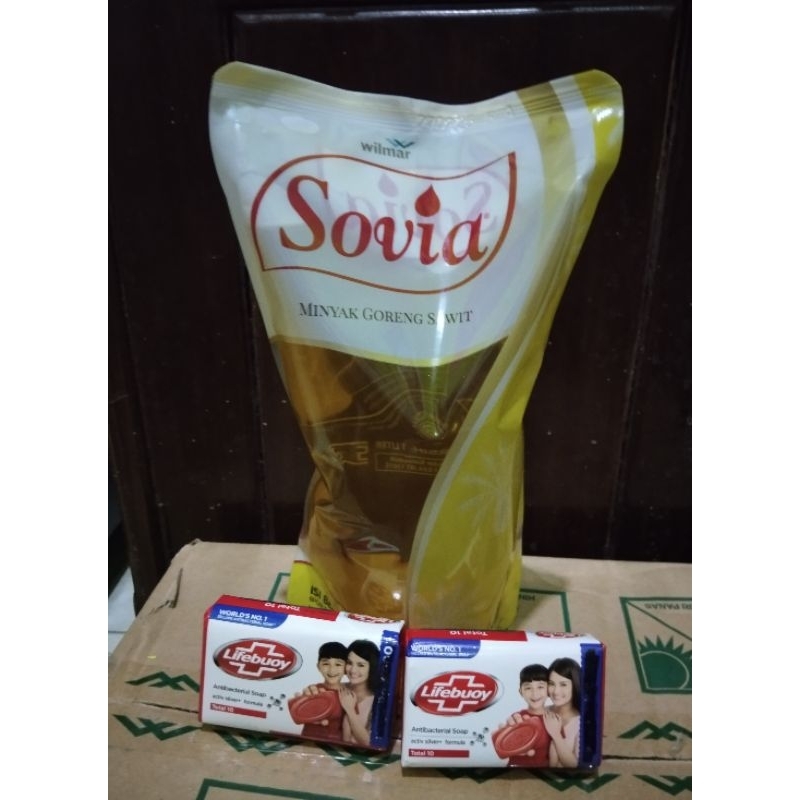 

Paket bundling minyak sovia 1 liter + lifebuoy 75gram 2pcs