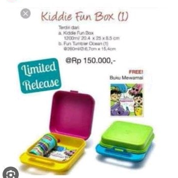 tupperware promo,kids fun box set, pink atau hijau murah2disini