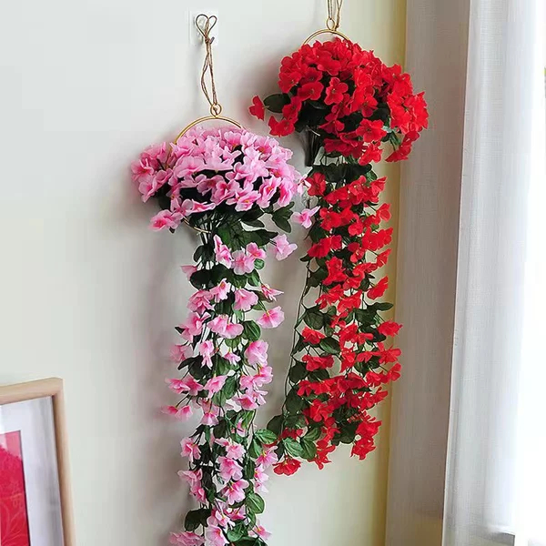 Bunga Rose Juntai Plastik Artificial Bunga Hias Gantung Minimalis Home