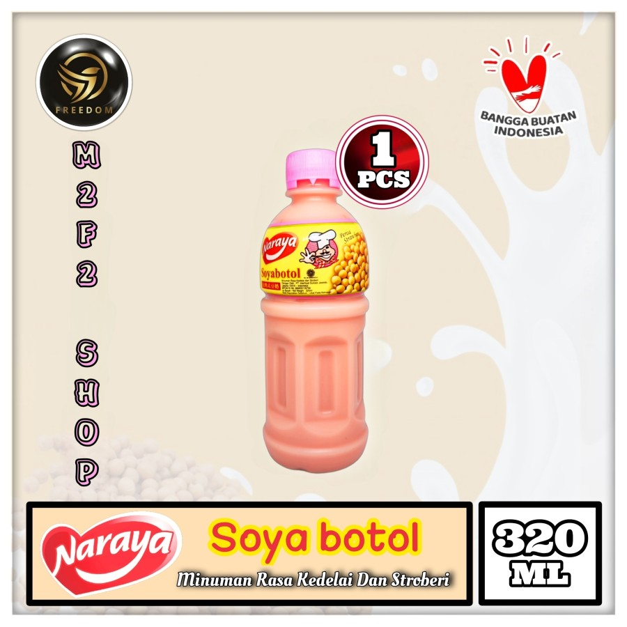 

Naraya Minuman Susu Kedelai Stroberi | Soya Botol Pet - 320 ml (Kemasan Satuan)