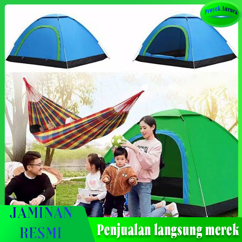 Tenda layar matahari terbuka berkemah melipat 2-3 orang/Tenda Camping 4-6Orang Dome Kapasitas Parasu