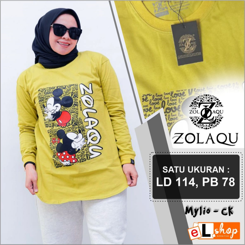 KAOS ZOLAQU ORI TERBARU 2023 ATASAN SEMI TUNIK OVERSIZE JUMBO ORIGINAL 100% PAKAIAN WANITA OUTFIT CL