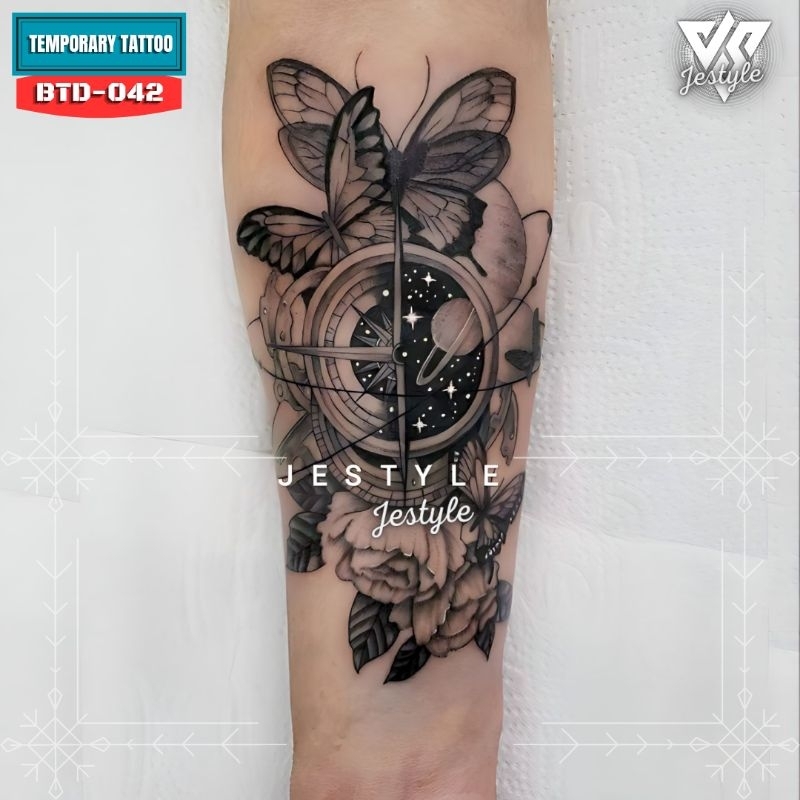 [BTD-042] Tato Temporer Temporary Tattoo Sementara Kupu-kupu