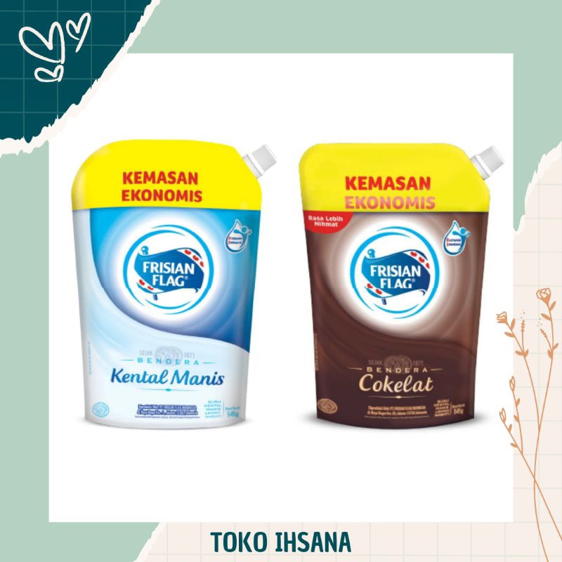 

susu kental manis frisian flag pouch 545gr putih cokelat