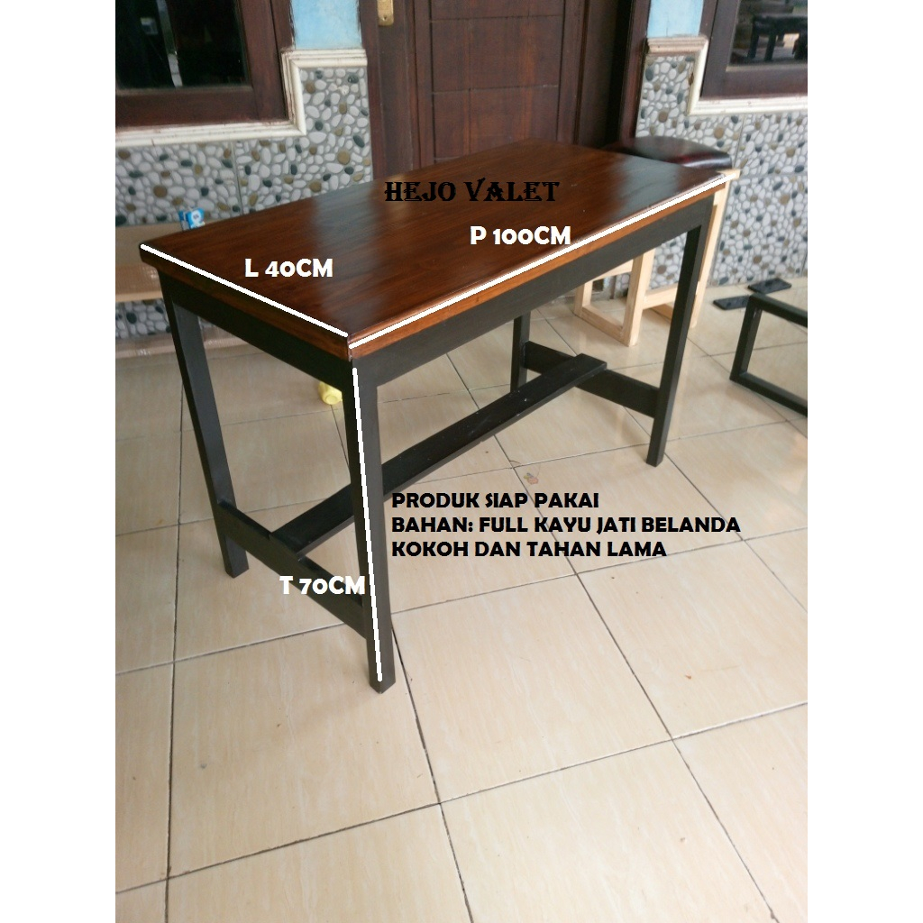 Meja komputer meja TV meja kompor meja kayu jati belanda siap pakai panajng 100cm lebar 40cm tinggi 