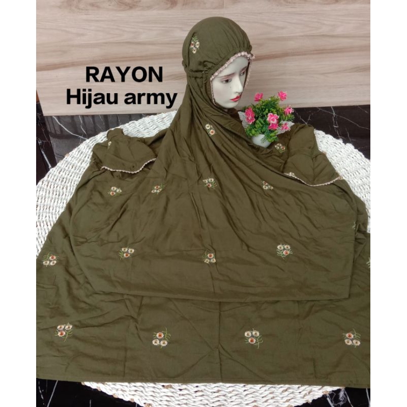 mukena terusan bahan rayon / mukena adem