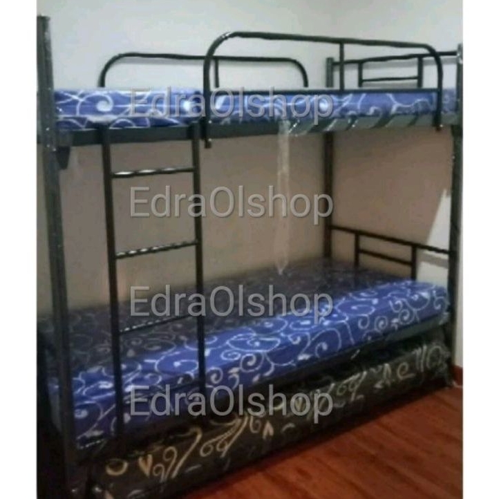 Ranjang Susun Besi Tingkat Kuat Minimalis Murah Bisa Request Model Bisa Costum Ukuran 90x200cm
