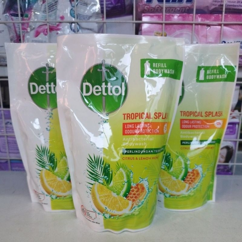 Dettol Bodywash Tropical Splash Pouch 410ml