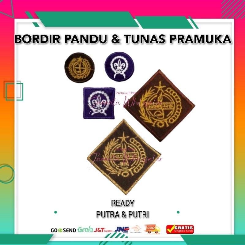 Bedge Pandu Pramuka Putra Putri | Bordir WOSM Pramuka