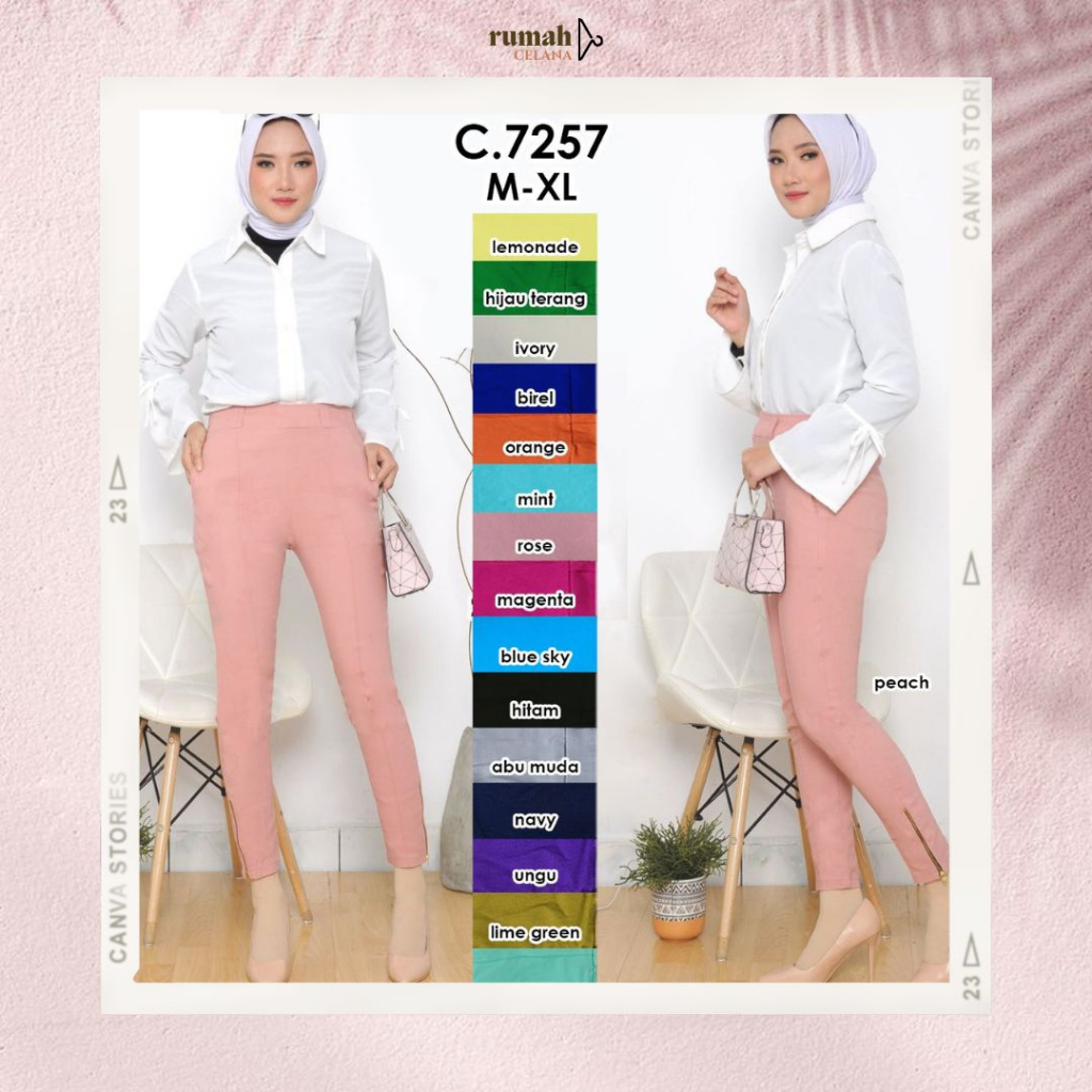 [RUMAH.CELANA] Celana Panjang WAnita Kekinian/ Long Pants Wanita Terbaru C-7257