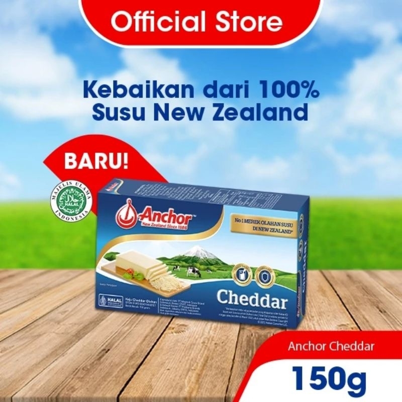 

Keju Blok Cheddar Anchor 150gr