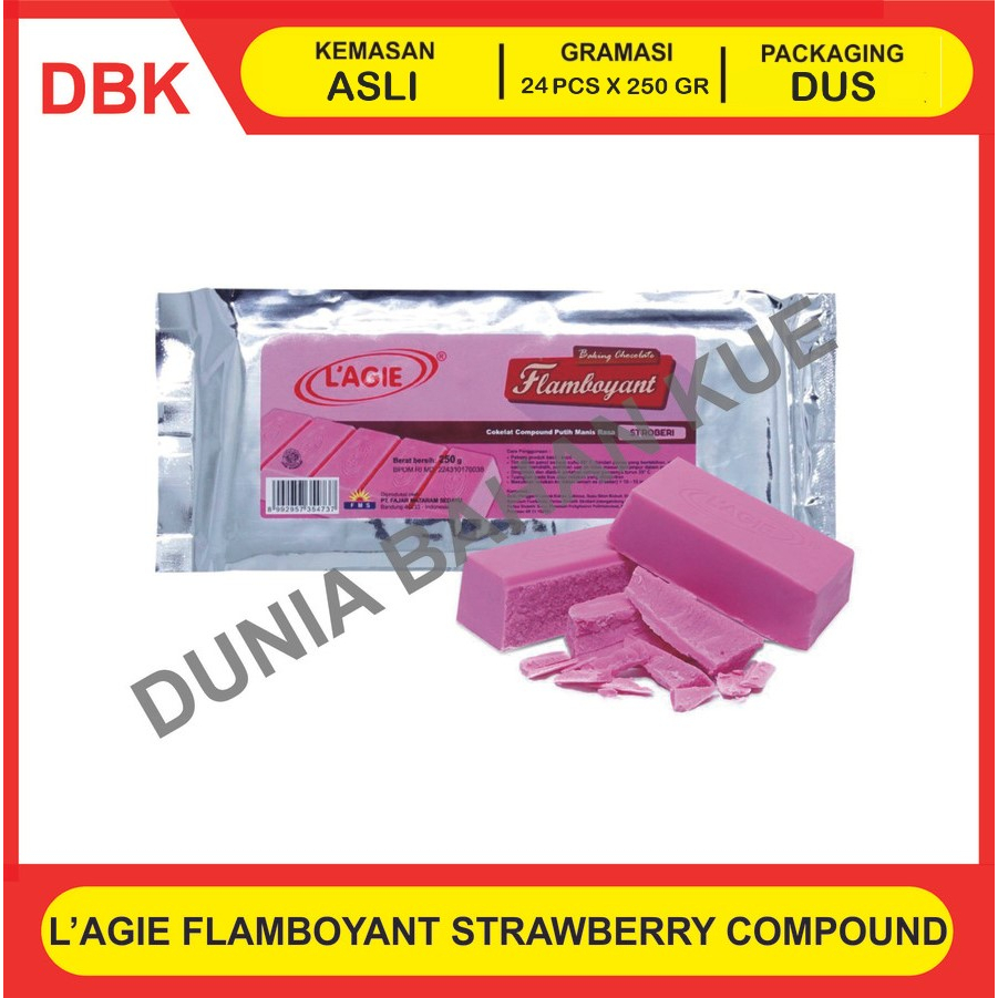 

LAGIE FLAMBOYANT STRAWBERRY 250 GR COKLAT COMPOUND - 1 DUS 24 PCS