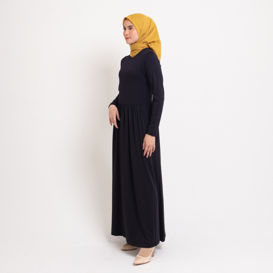 OFFICIAL Elzatta Baju Gamis Wanita Polos Gamis Hitam Oliza