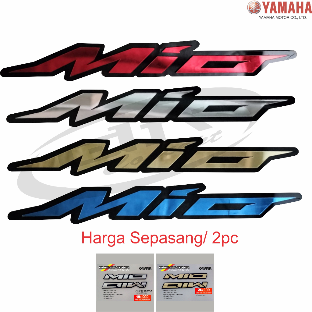 Emblem Yamaha MIO Sporty Smile Thailand m3 Timbul Logo Motor 3D Akrilik Variasi bukan stiker