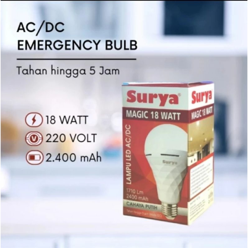 Lampu emergency AC/DC 18w surya