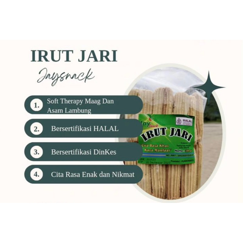 

Kue Irut Jari 255 gram (gluten free) Rasa Jahe/Original/Less Sugar