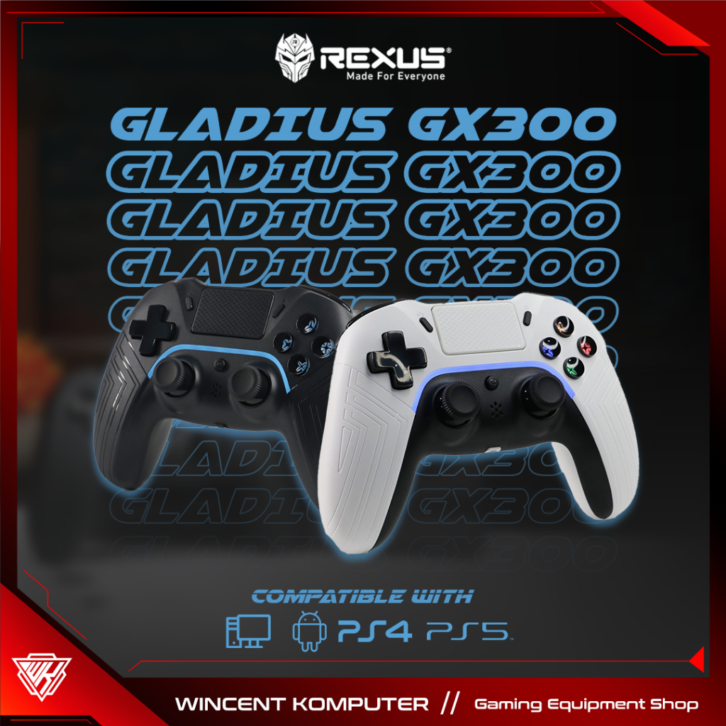 Rexus Gladius GX300 / GX 300 Wireless Gaming Gamepad - putih