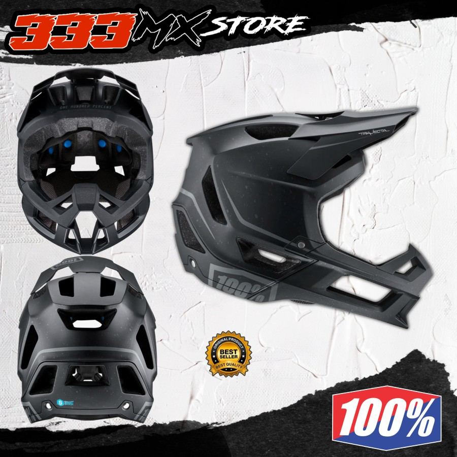 HELM 100% TRAJECTA BLACK FULLFACE MTB ENDURO ALL MOUNTAIN 100% ORIGNAL