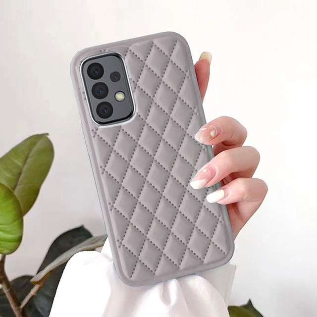Case 3D Diamond Pattern Luxury Bahan Silikon Tahan Banting Untuk Samsung A56 A36 A06 A16 S22 ULTRA S
