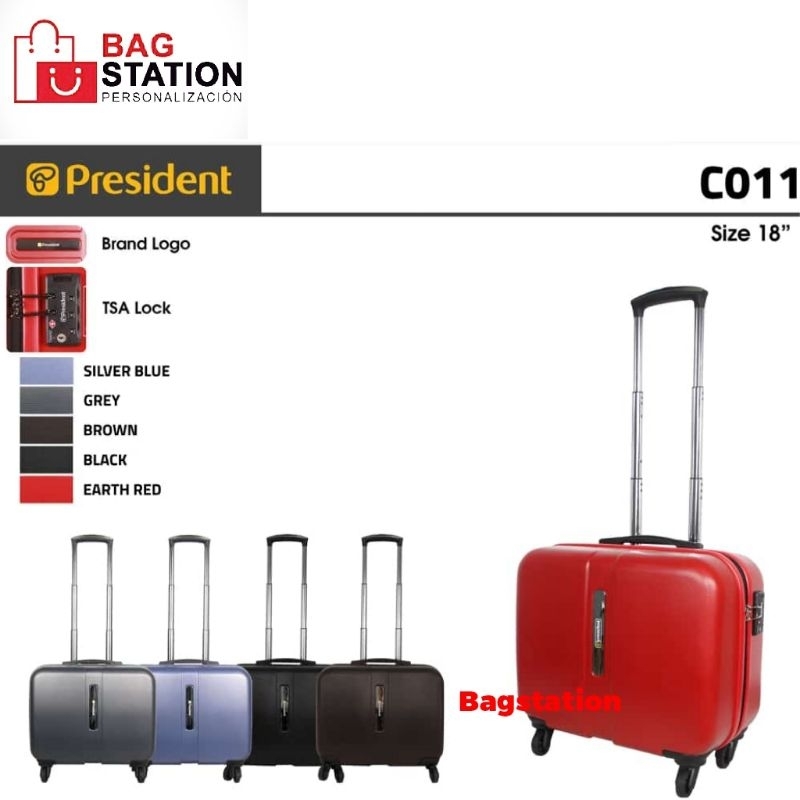 TAS KOPER PRESIDENT C 011 ORIGINAL TAS CABIN PRESIDENT C011 ORIGINAL 4 RODA ABS SELETING TSA LOCK TA