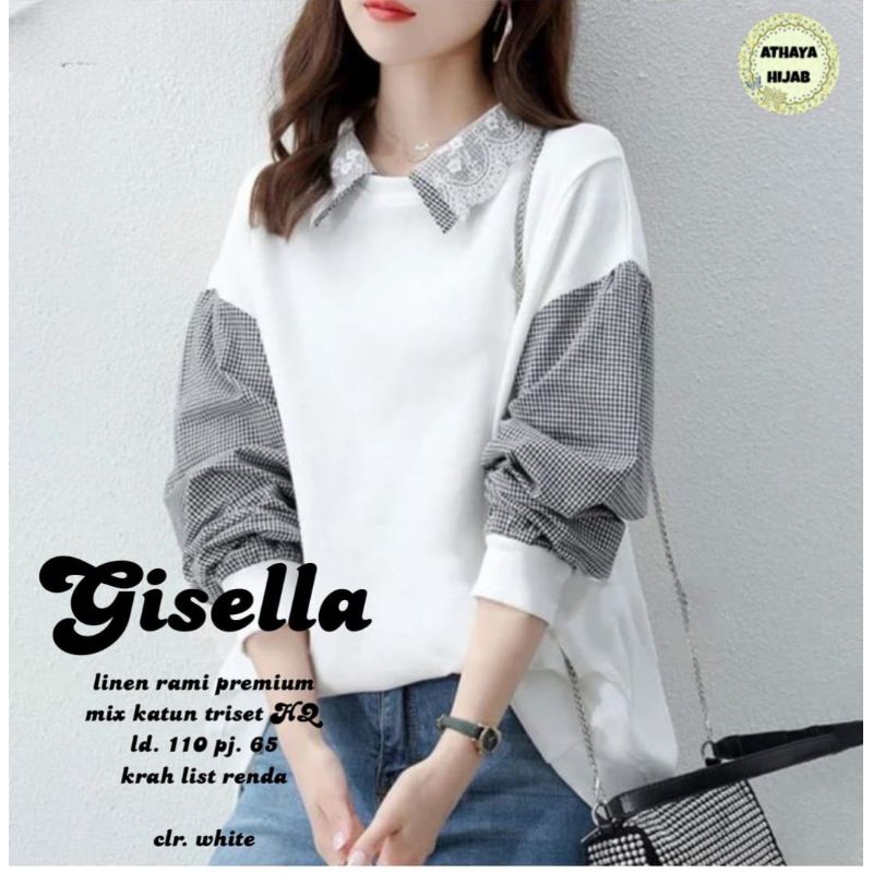 Atasan blouse jumbo Gisela premium linen rami ori athaya