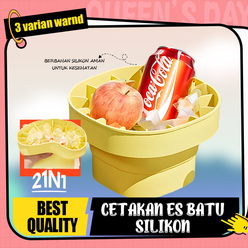 Cetakan Es Batu Silikon / Wadah penyimpanan Es batu / Cetakan Es batu