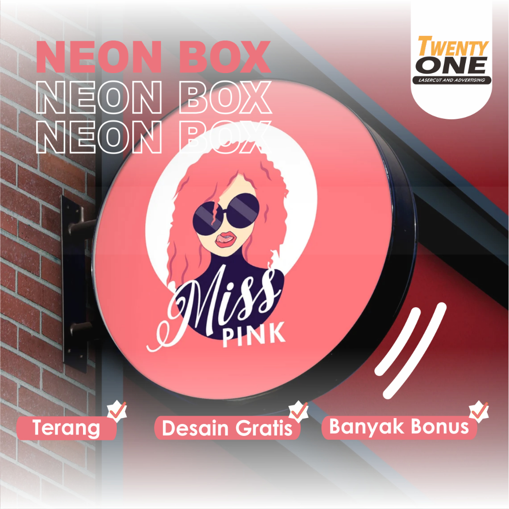 Neon Box Full Akrilik -  Plang Nama Toko Nyala - Advertising Akrilik Custom - Plang Nama Toko - Nama Cafe Nyala