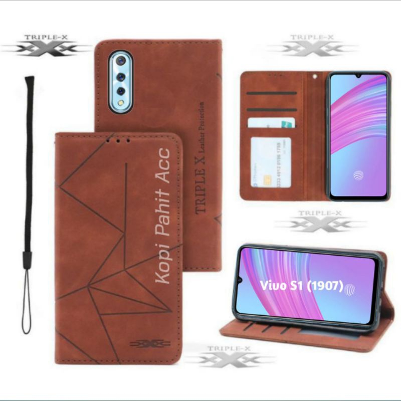 Casing Untuk Hp Vivo S1 1907 Vivo V1907 V1913A Flip Cover Wallet Case Dompet Sarung Kulit Hp Premium