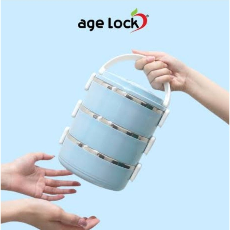 Rantang Kotak Makan Age Lock Lunch Box 3 Susun Multifungsi Age Lock LLB 35 PT