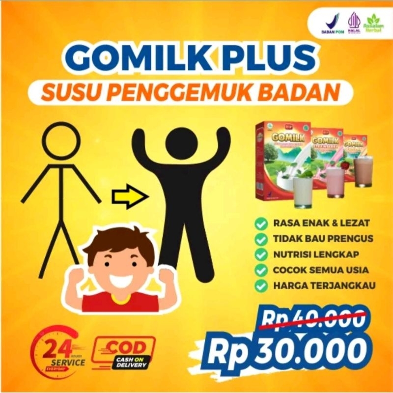 

SUSU PENGGEMUK BADAN SUSU KAMBING ETAWA GOMILK PLIS HERBAL