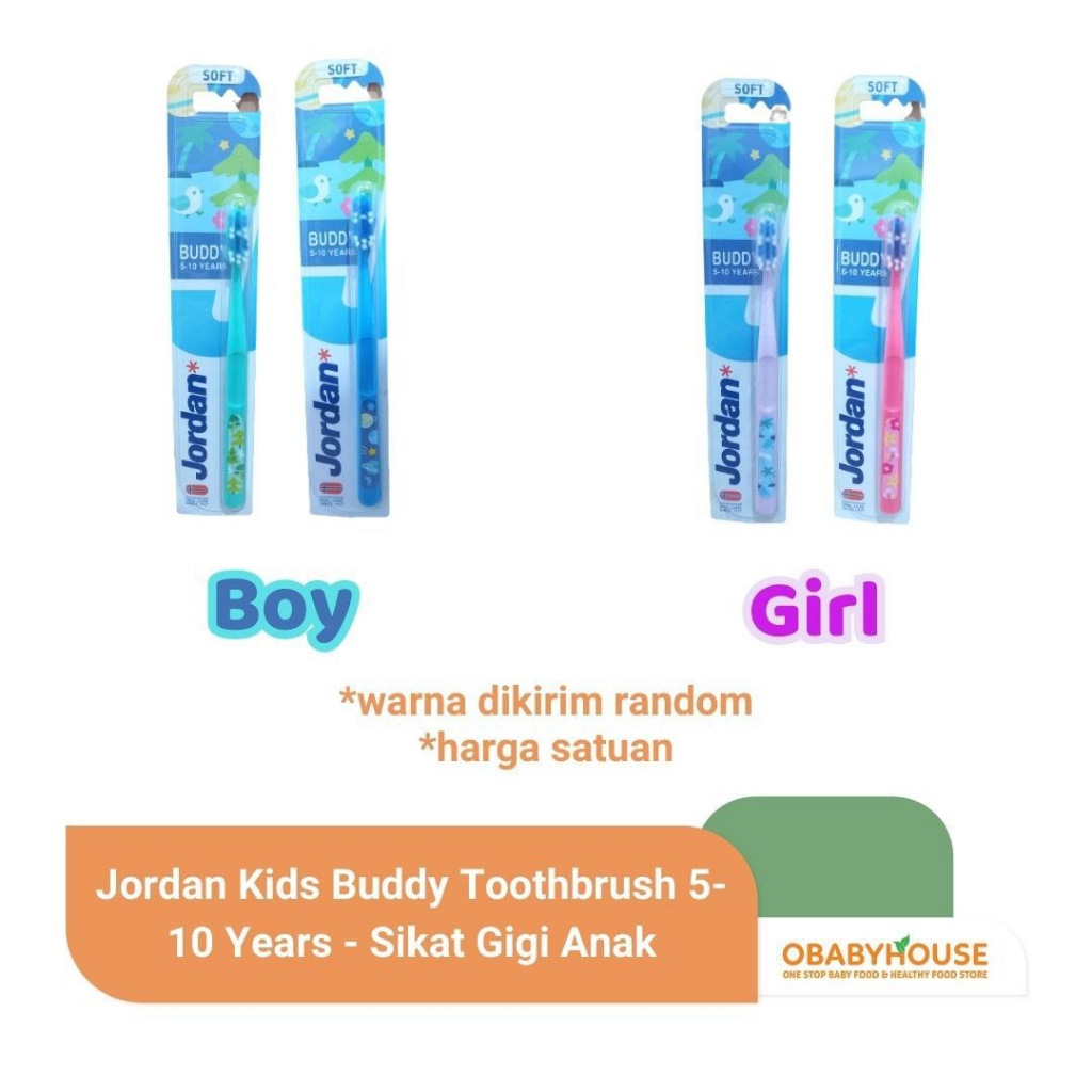 Jordan Kids Buddy Toothbrush 5 - 10 Years - Sikat Gigi Anak