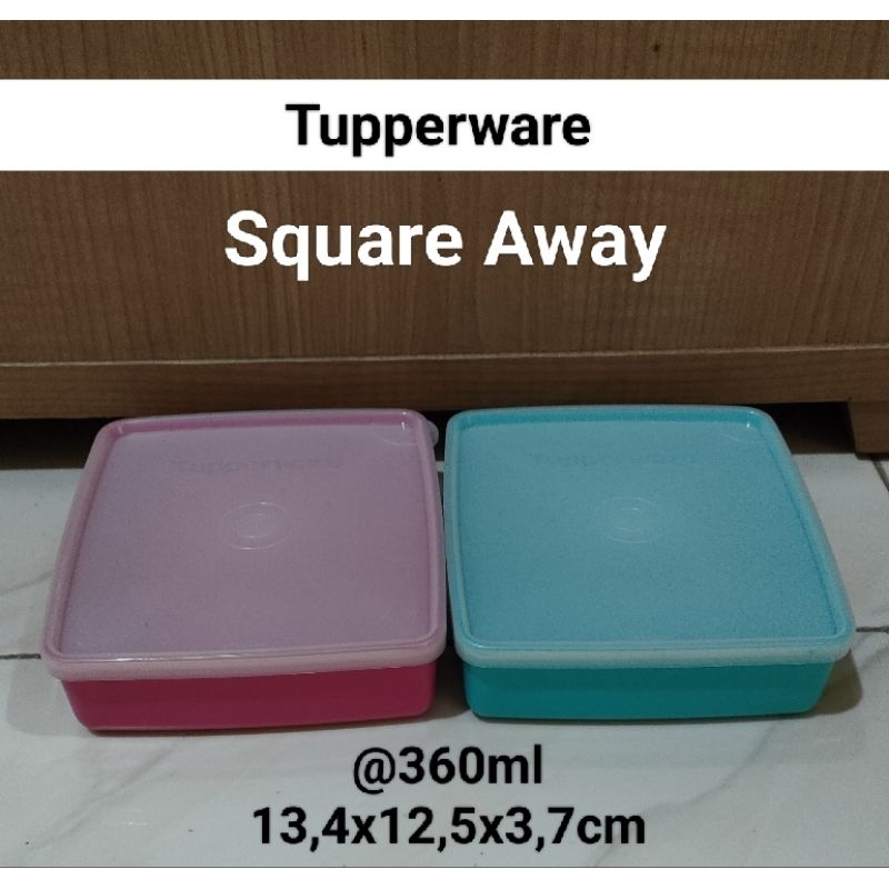 Tupperware Square Away / Tempat Makan 360ml 1 Set