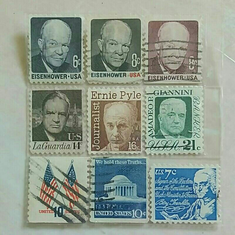 

(AB) Perangko Amerika Serikat 1970-1974 Regular Issue Set 9pcs Used