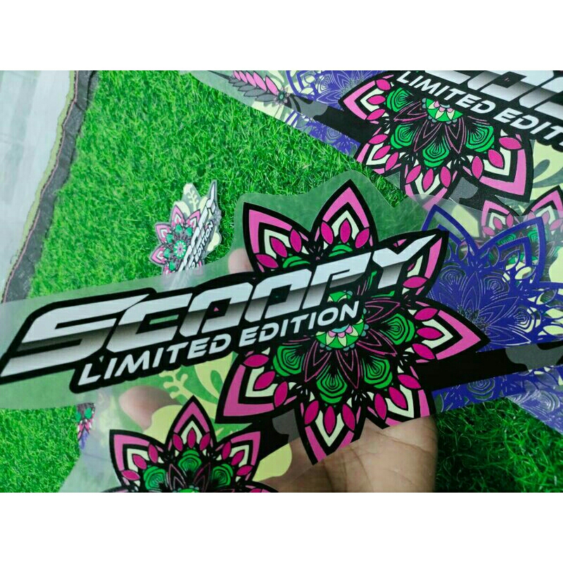 STRIPING STICKER CUSTOM SCOOPY FI 2014 MOTIF ETHNIC BUNGA TRANSPARAN