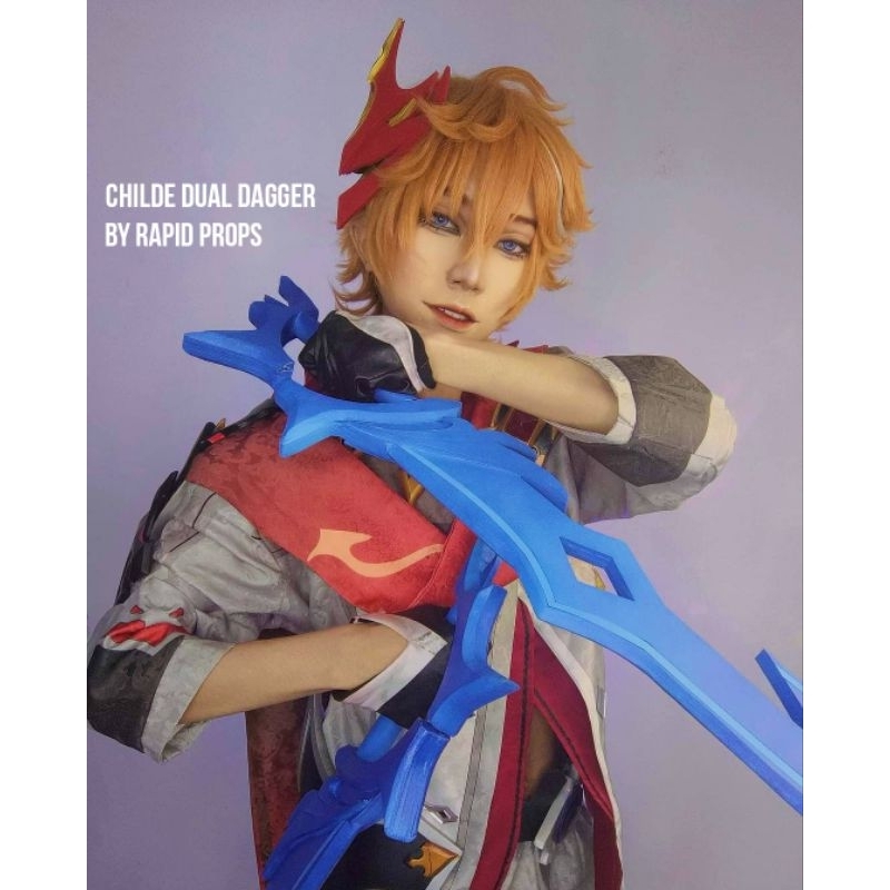 Tartaglia / Childe Dual Dagger & Spear Genshin Impact Cosplay Prop