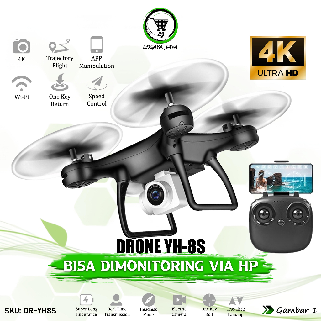 Drone Camera YH-8S Wifi Kamera Ultra Full HD 1080P 4K Tenxind TXD-8S (L) APP Control Remote Monitoring Kendali Jarak Jauh Fvp HD Quadcopter Pengintai Pengawas Keamanan YH 8S Drone Mainan Anak Murah Terlaris Original
