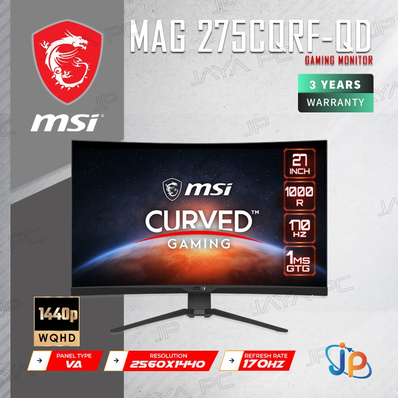 Monitor MSI LED MAG 275CQRF-QD - Curved WQHD 27" Inch