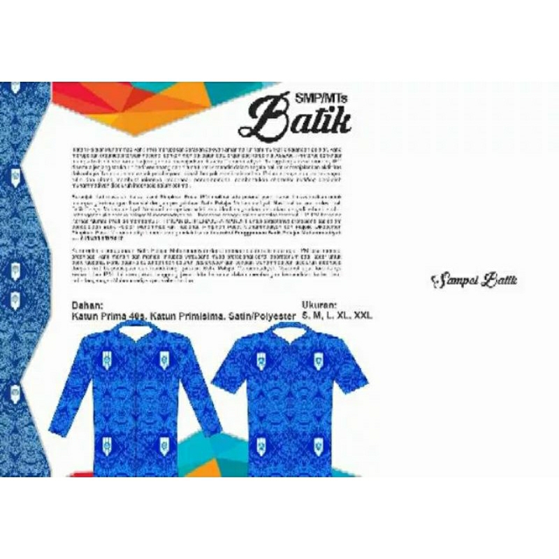 BLA309 Seragam batik SMP Muhammadiyah IPM