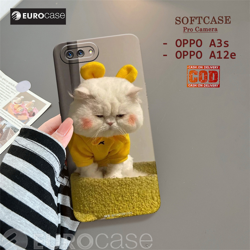 Casing Hp Oppo A3S / Oppo A12E - Fashion Case Kucing - Soft Case Hp Oppo A3S / Oppo A12E - Kesing Hp