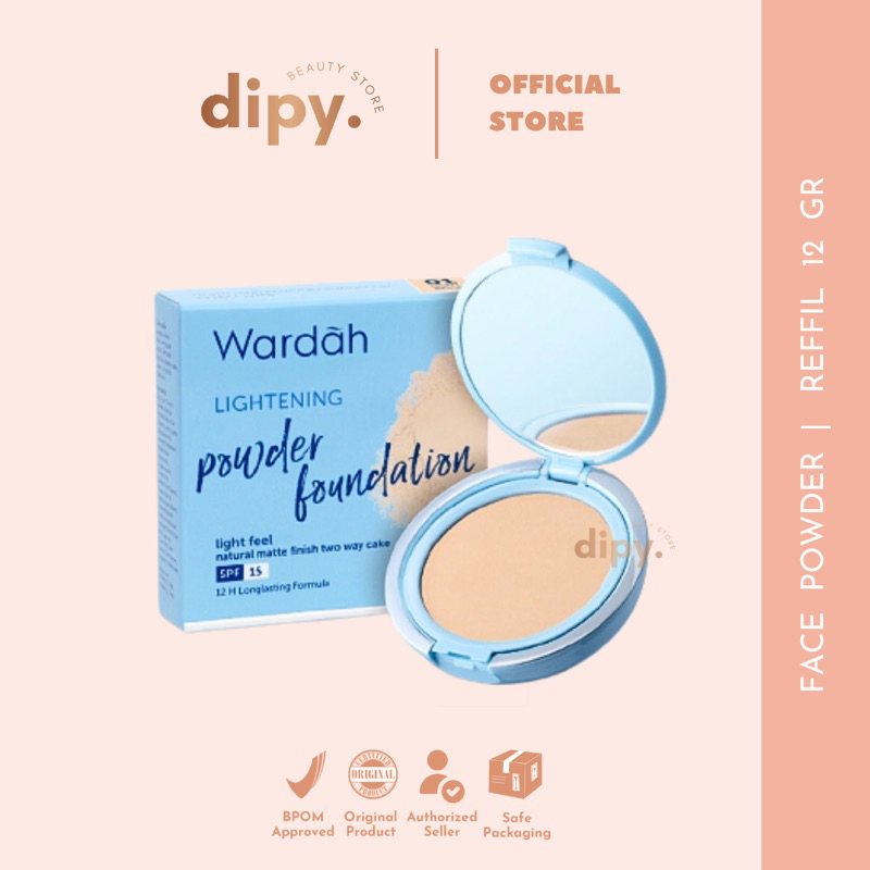 【Official Outlet】WARDAH - Lightening Face Compact Powder Foundation Light Feel Two Way Cake Refill F